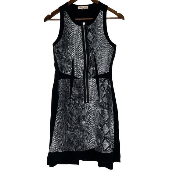 Rebecca Taylor Snakeskin Print Zip Front Dress Women’s Size 2 Edgy - Picture 1 of 10